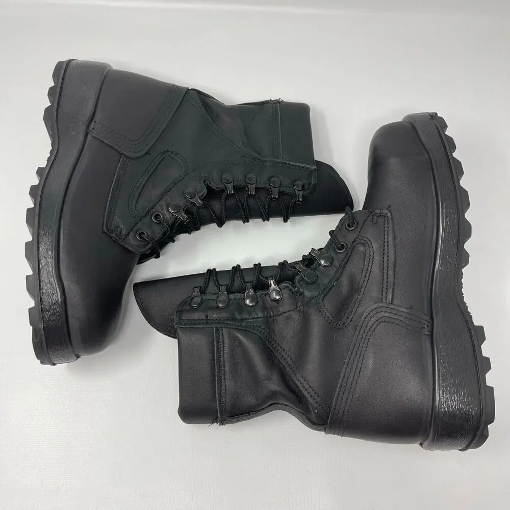 McRae Navy Steel Toe Combat Boots Mens Size 8RF Black Leather ASTM Shoes 9052